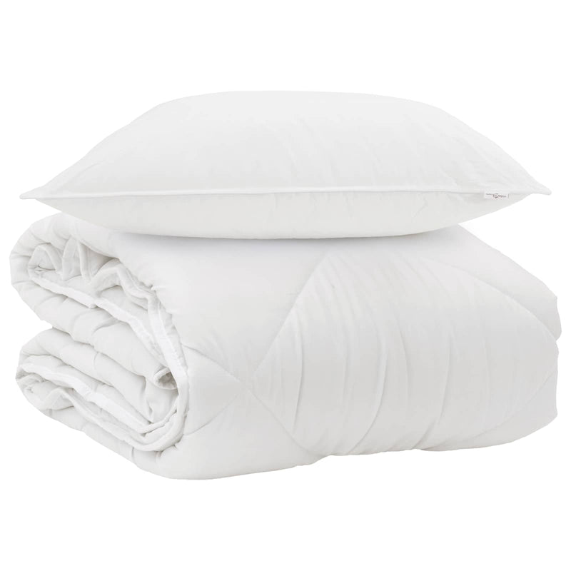 Load image into Gallery viewer, Vidaxl het duvet voor elk seizoen met kussen 2 pcs wit microvezel