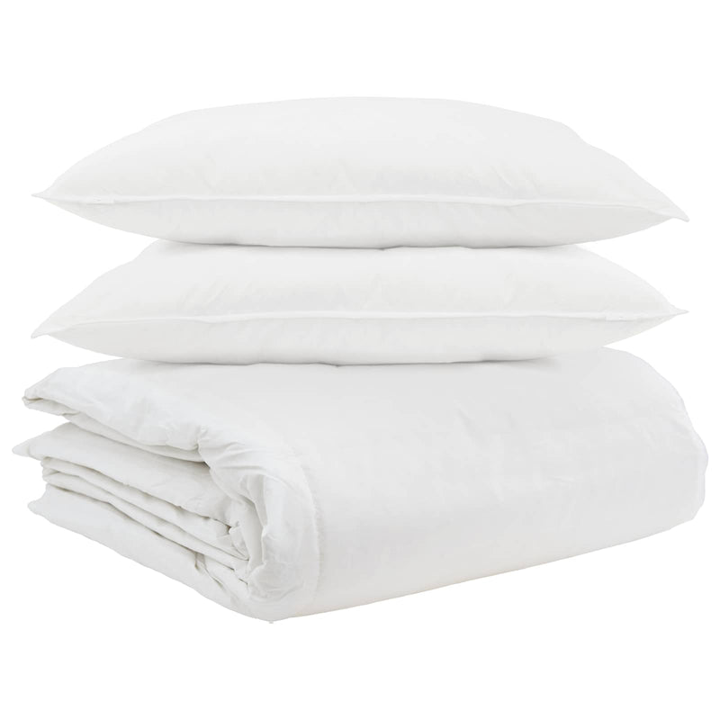 Load image into Gallery viewer, Vidaxl dekbed set met kussen 3 pcs wit donsveertjes