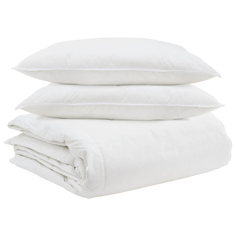 Load image into Gallery viewer, Vidaxl dekbed set met kussen 3 pcs wit donsveertjes