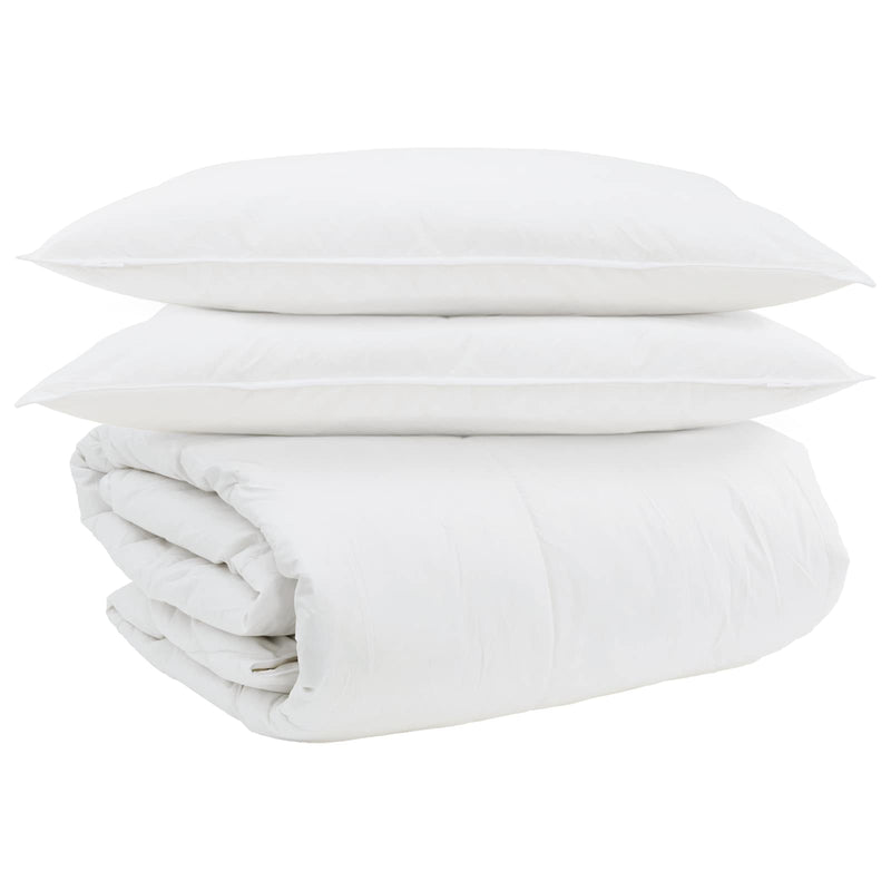 Load image into Gallery viewer, Vidaxl dekbed set met kussen 3 pcs wit donsveertjes