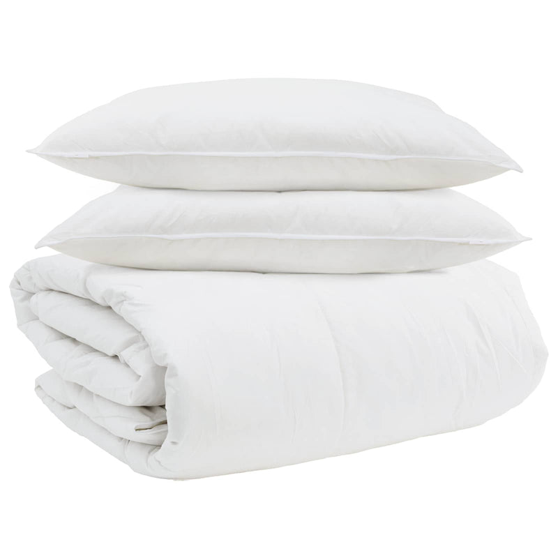 Load image into Gallery viewer, Vidaxl dekbed set met kussen 3 pcs wit donsveertjes