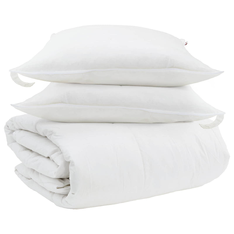 Load image into Gallery viewer, Vidaxl dekbed set met kussen 3 pcs wit donsveertjes