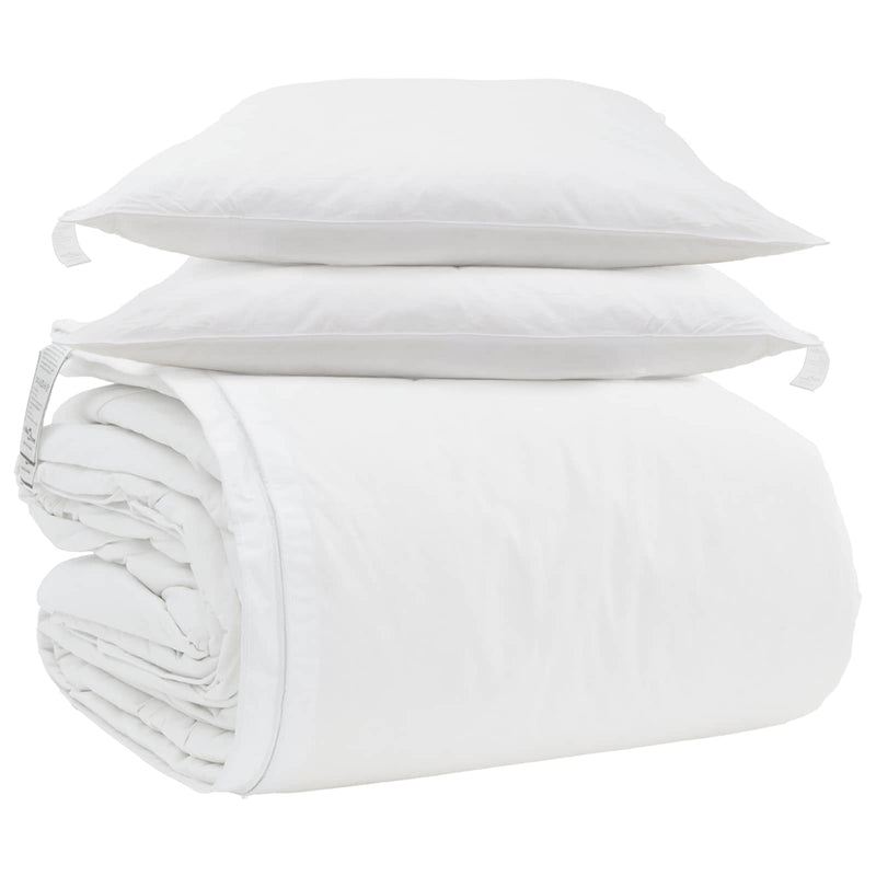 Load image into Gallery viewer, Vidaxl dekbed set met kussen 3 pcs wit donsveertjes