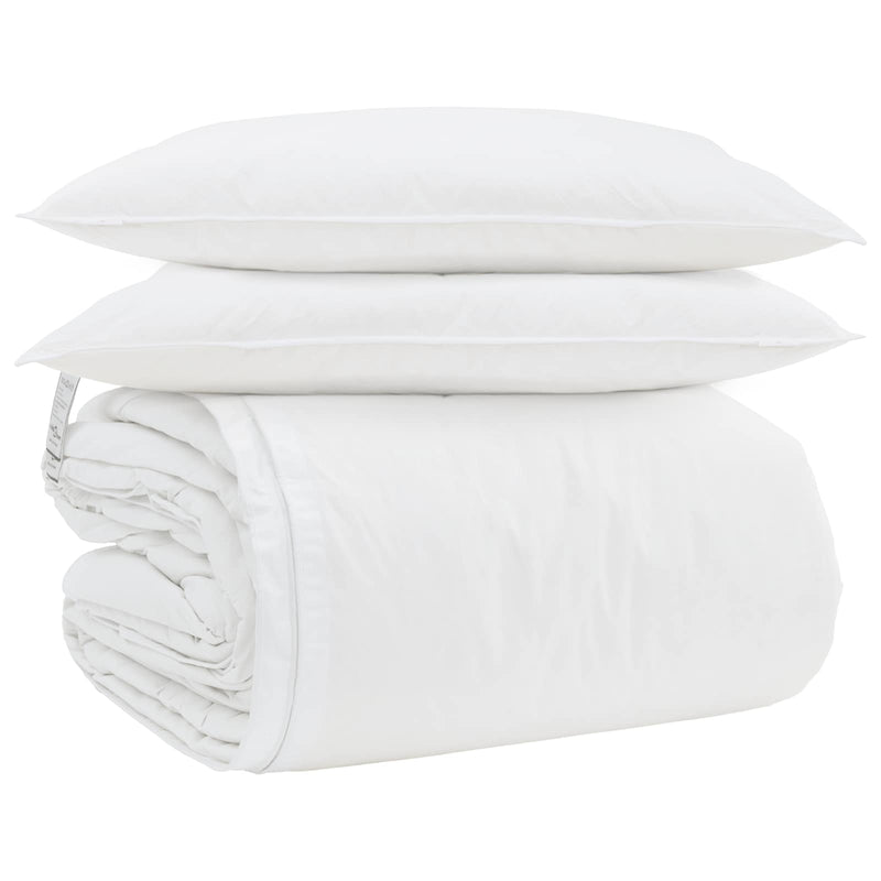 Load image into Gallery viewer, Vidaxl dekbed set met kussen 3 pcs wit donsveertjes
