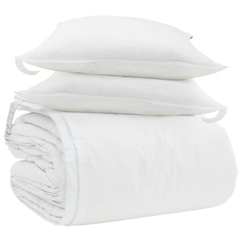 Load image into Gallery viewer, Vidaxl dekbed set met kussen 3 pcs wit donsveertjes