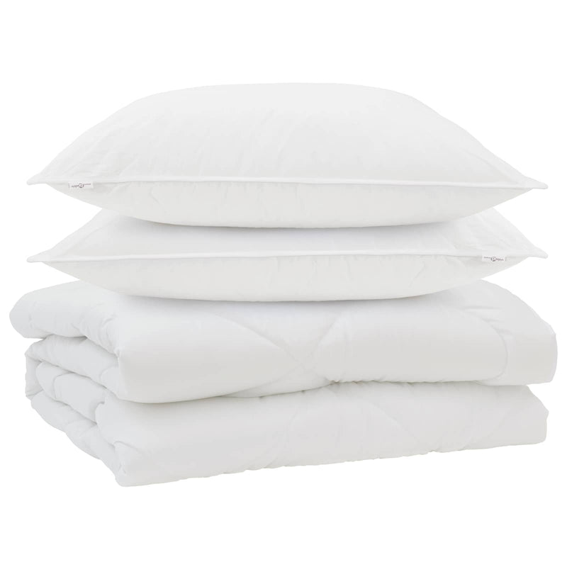Load image into Gallery viewer, Vidaxl dekbed met kussen 3 pcs wit microfibre