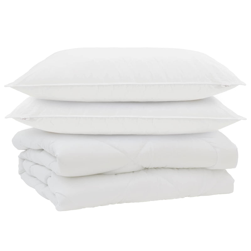 Load image into Gallery viewer, Vidaxl dekbed met kussen 3 pcs wit microfibre