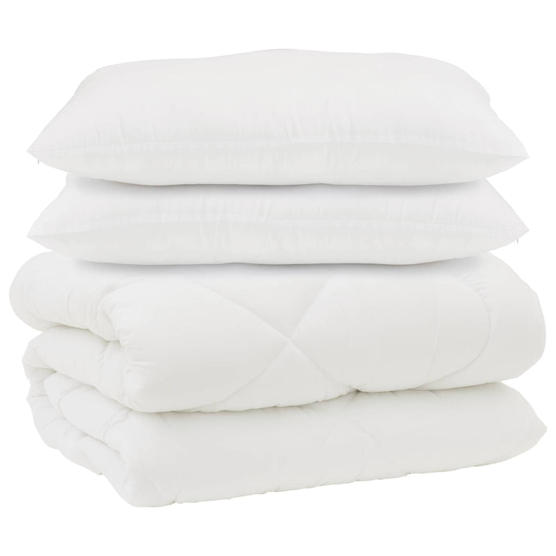 Load image into Gallery viewer, Vidaxl dekbed met kussens 3 pcs wit microfiber en dons feather