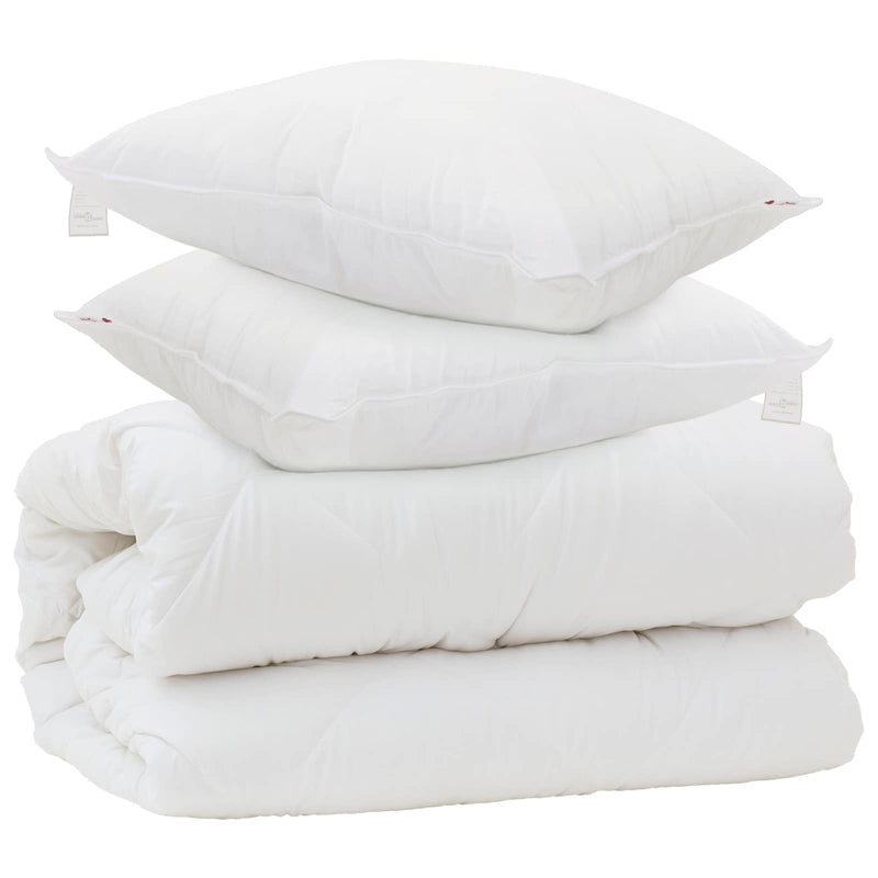 Load image into Gallery viewer, Vidaxl dekbed met kussens met kussen 3 pcs wit microvezel