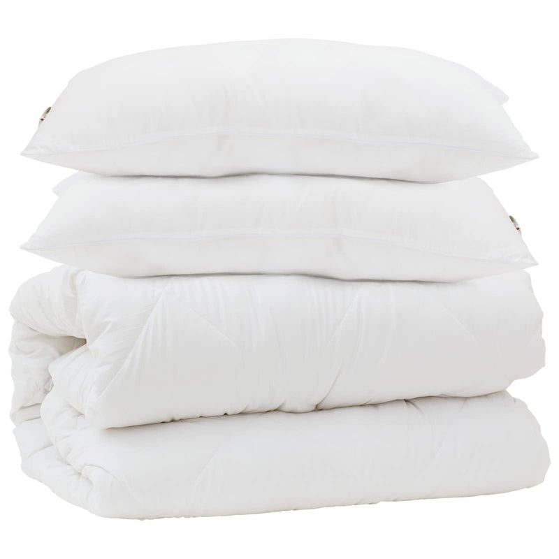Load image into Gallery viewer, Vidaxl dekbed met kussen 3 pcs wit microfibre
