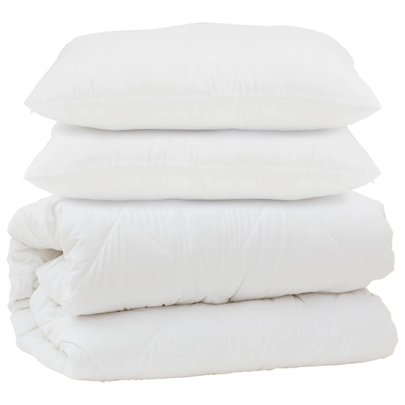 Load image into Gallery viewer, Vidaxl dekbed met kussen 3 pcs wit microfibre