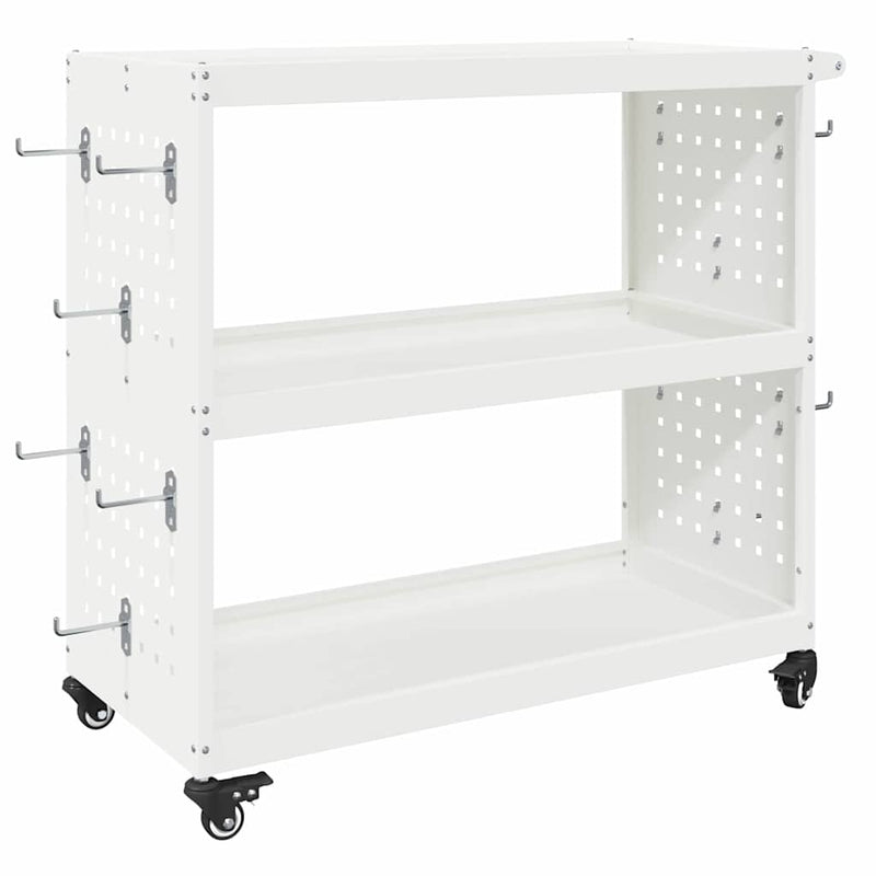 Load image into Gallery viewer, Vidaxl gereedschapswagen wit 75 x 35 x 73 cm koudgewalst staal