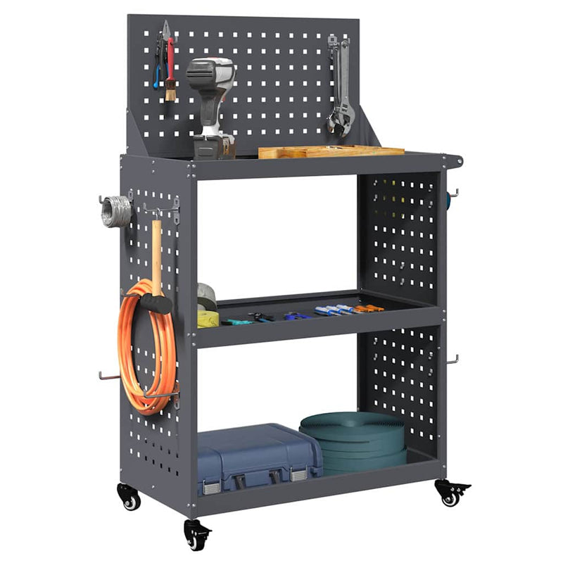 Load image into Gallery viewer, Vidaxl gereedschapswagen antraciet 65 x 35 x 111 cm koudgewalst staal