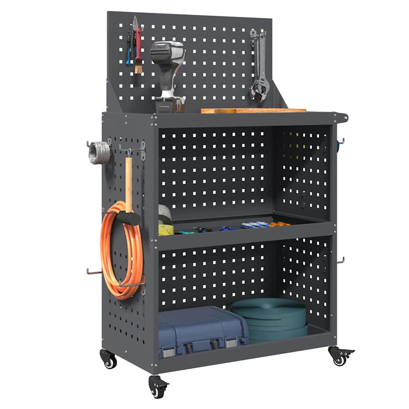 Load image into Gallery viewer, Vidaxl gereedschapswagen antraciet 65 x 35 x 111 cm koudgewalst staal