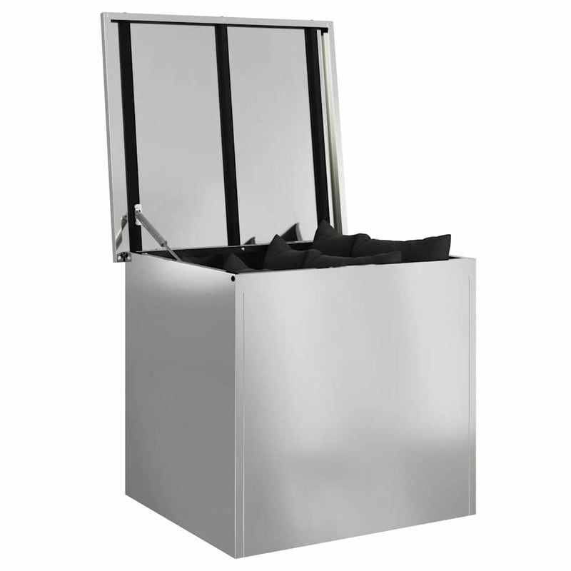 Load image into Gallery viewer, Vidaxl buitenopslagdoos zilver 55 x 50,5 x 50 cm staal