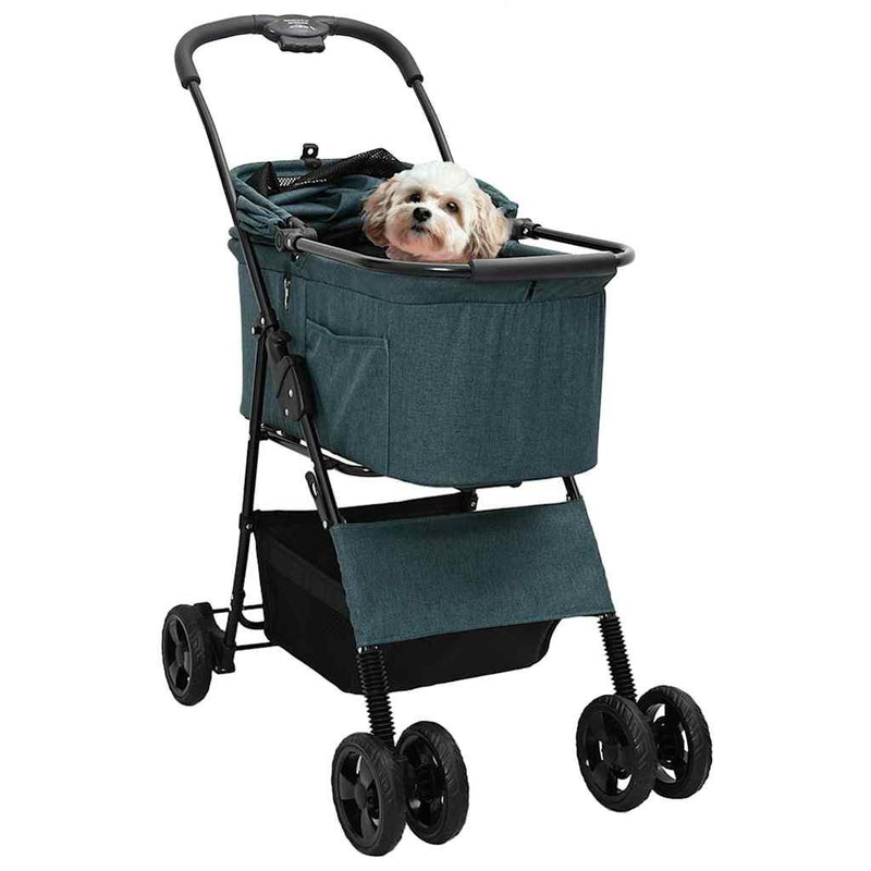 Load image into Gallery viewer, Vidaxl opvouwbare huisdierenwagen groen 81 x 47 x 99 cm polyester