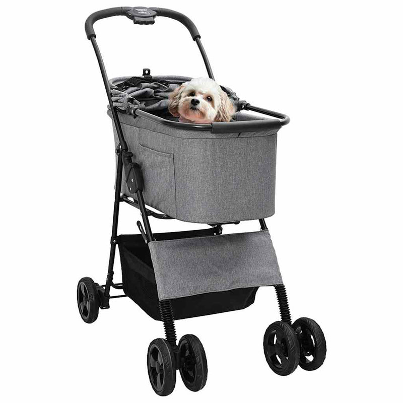 Load image into Gallery viewer, Vidaxl opvouwbare huisdierenwagen grijs 81 x 47 x 99 cm polyester