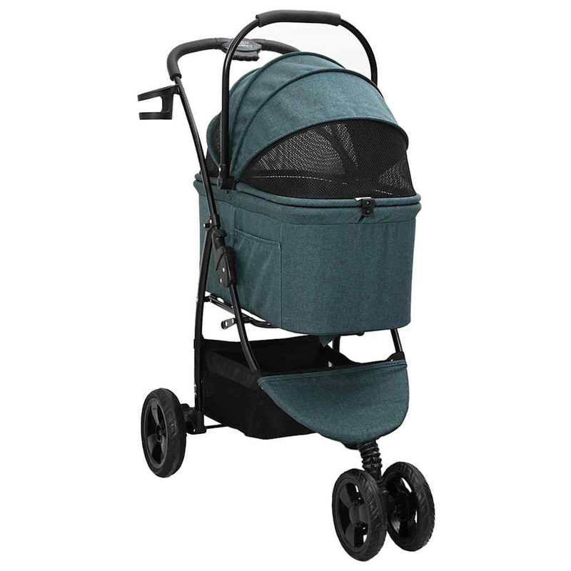 Load image into Gallery viewer, Vidaxl opvouwbare huisdierenwagen groen 78 x 54 x 101 cm polyester