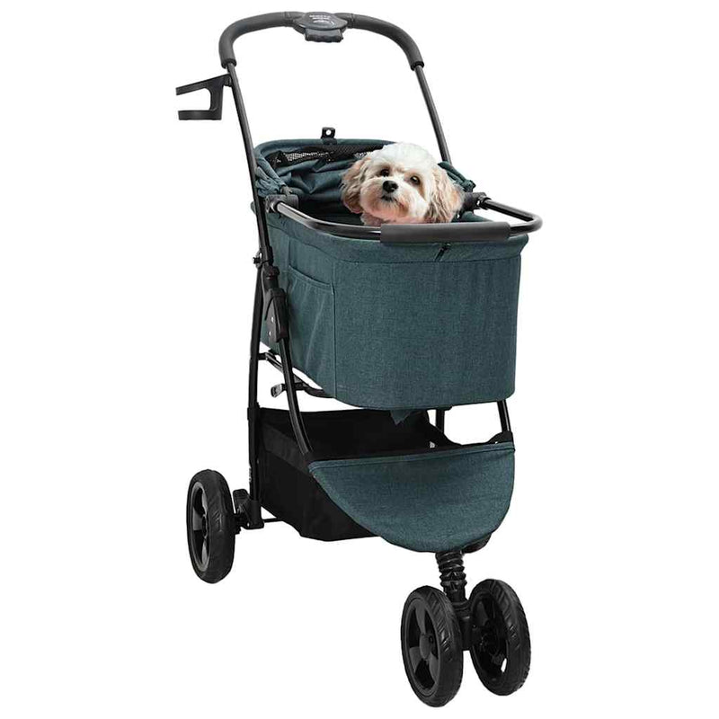Load image into Gallery viewer, Vidaxl opvouwbare huisdierenwagen groen 78 x 54 x 101 cm polyester