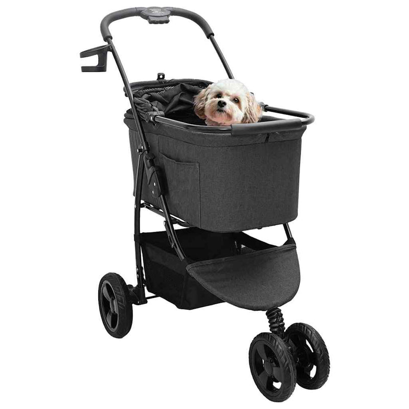 Load image into Gallery viewer, Vidaxl opvouwbare huisdierenwagen zwart 78 x 54 x 101 cm polyester