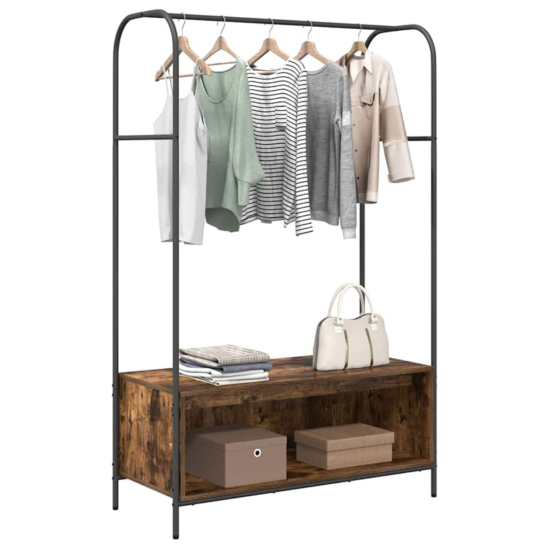 Load image into Gallery viewer, Vidaxl kledingrek bruin eiken 100 x 44 x 160 cm bewerkt hout