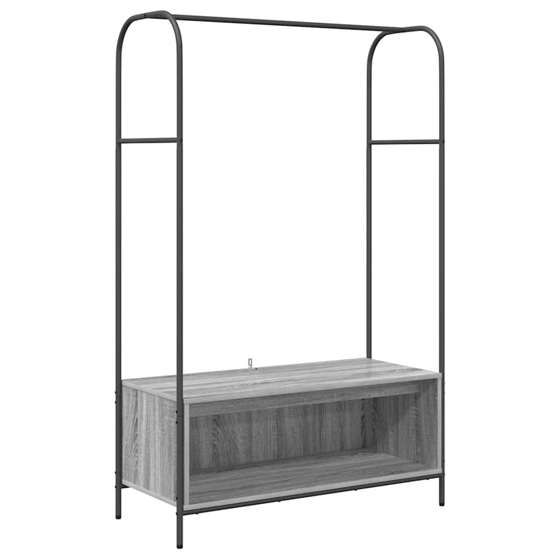 Load image into Gallery viewer, Vidaxl kledingrek met opslag grijs 100 x 44 x 160 cm bewerkt hout
