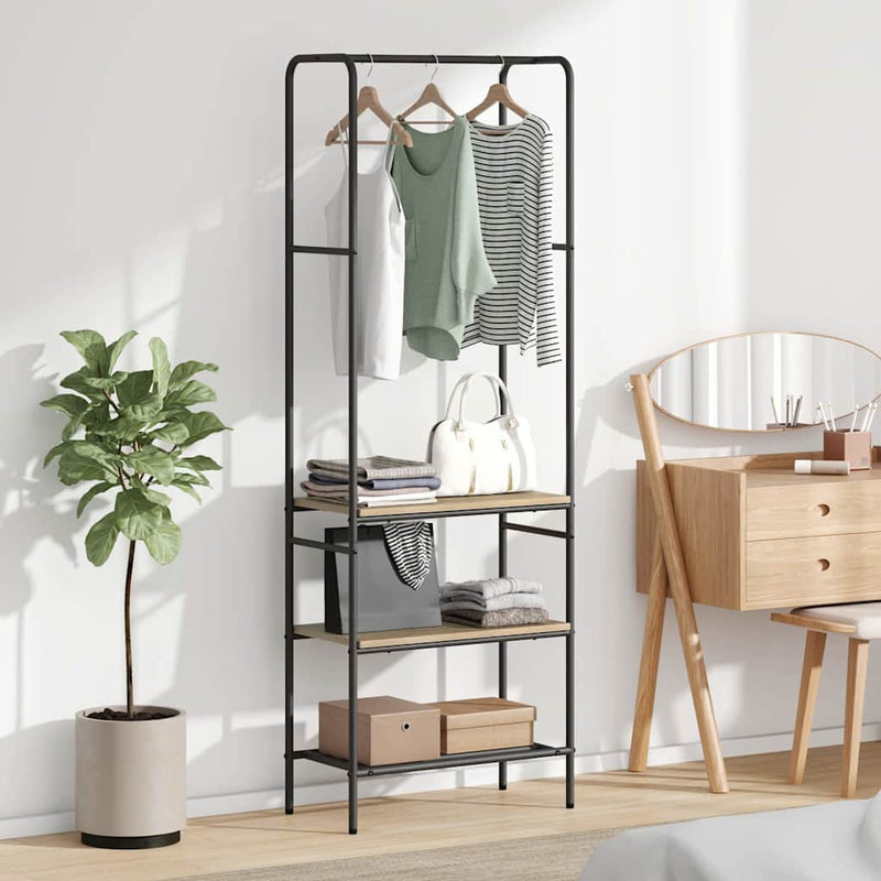 Load image into Gallery viewer, Vidaxl kledingrek met plank sonoma eiken 60 x 30 x 171 cm bewerkt hout