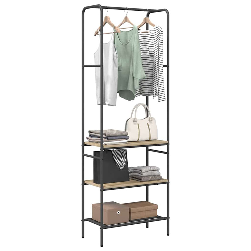 Load image into Gallery viewer, Vidaxl kledingrek met plank sonoma eiken 60 x 30 x 171 cm bewerkt hout