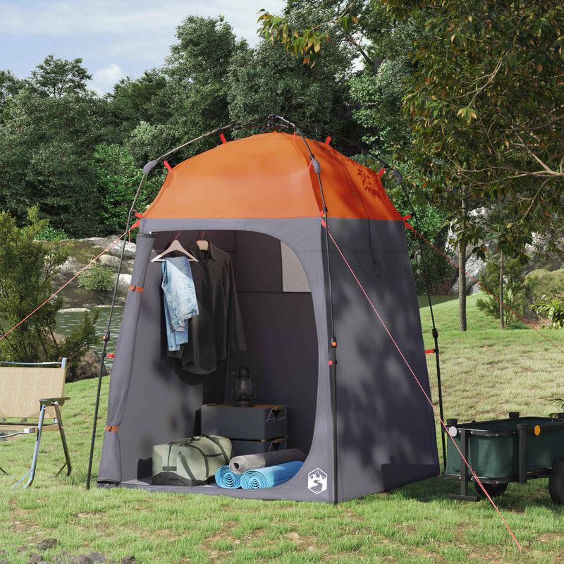 Load image into Gallery viewer, Vidaxl instant tent 2-person quick-release met dak grijs en oranje