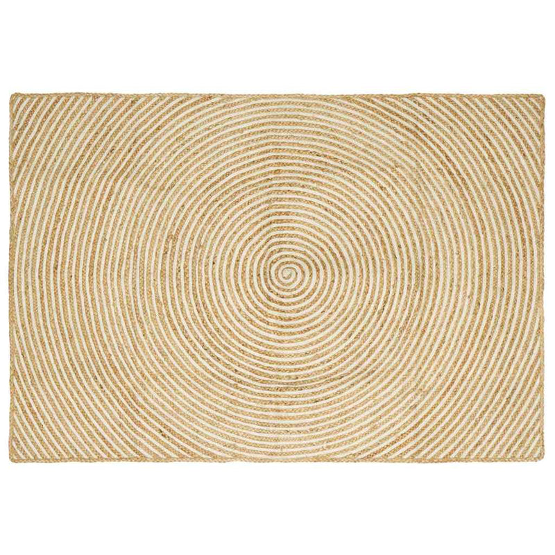 Load image into Gallery viewer, Vidaxl vloerkleed natuurlijk en wit 120 x 170 cm jute