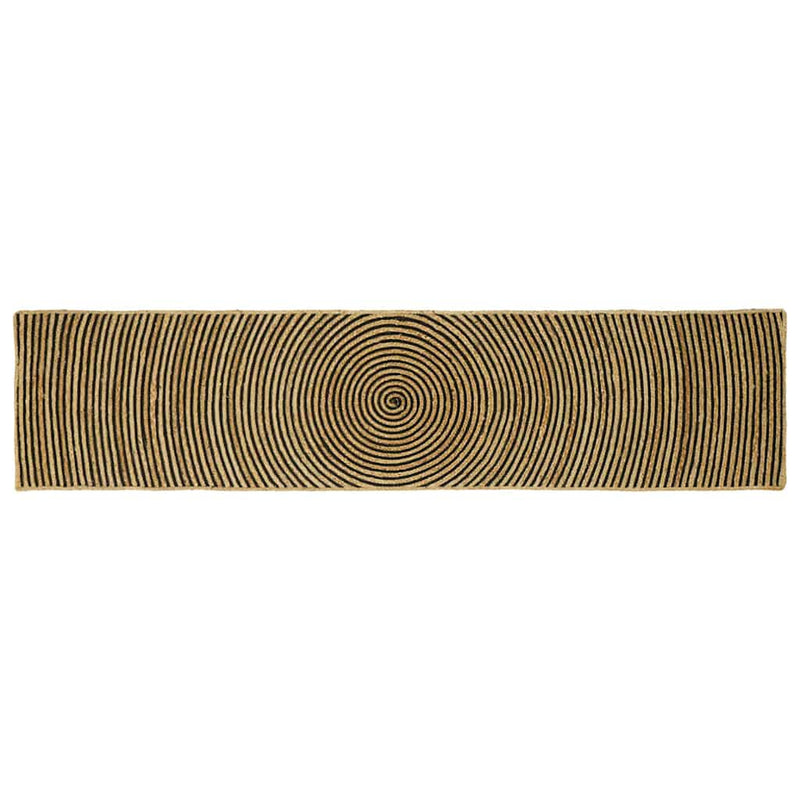 Load image into Gallery viewer, Vidaxl vloerkleed natuurlijk en zwart 60 x 300 cm jute