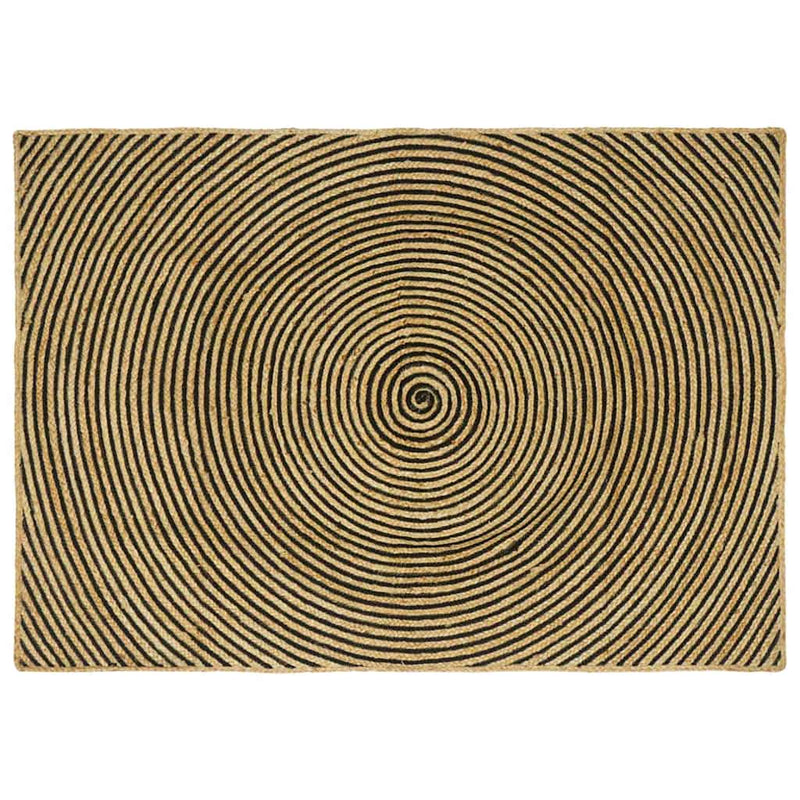 Load image into Gallery viewer, Vidaxl vloerkleed natuurlijk en zwart 120 x 170 cm jute