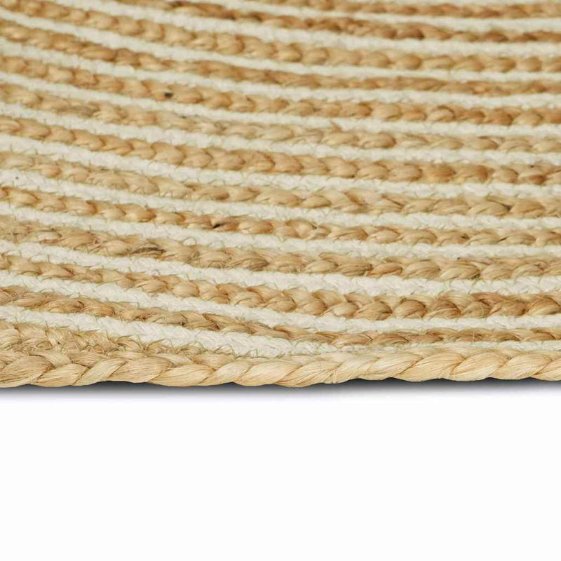 Load image into Gallery viewer, Vidaxl vloerkleed natuurlijk en wit 152 x 245 cm jute