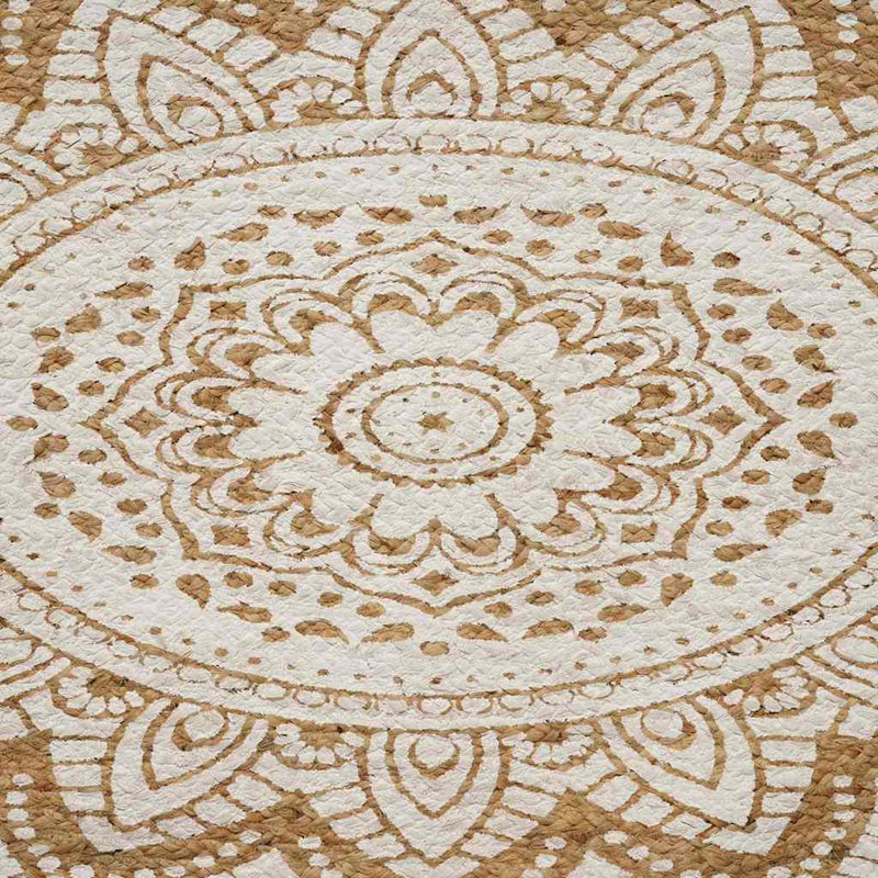 Load image into Gallery viewer, Vidaxl jute tapijt bloemen naturel 100 x 152 cm jute