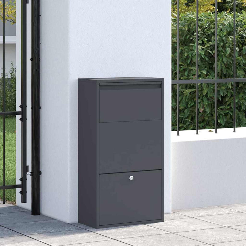 Load image into Gallery viewer, Vidaxl pakket inwerp box met opslag antraciet 44 x 22 x 82 cm staal