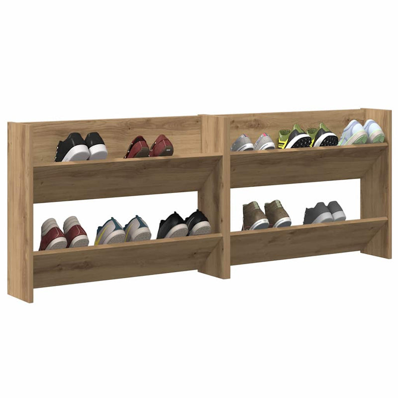 Load image into Gallery viewer, Vidaxl schoenenkast 2 pcs artisan eiken 85 x 18 x 90 cm bewerkt hout