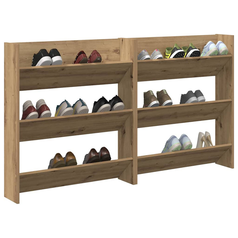 Load image into Gallery viewer, Vidaxl schoenenkast 2 pcs artisan eiken 85 x 18 x 90 cm bewerkt hout