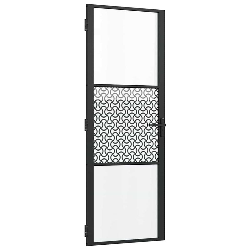 Load image into Gallery viewer, Vidaxl glazen deur fretwerk zwart 76 x 3.5 x 201.5 cm aluminium