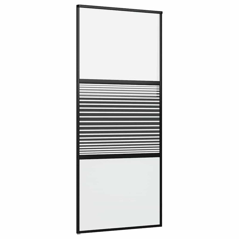 Load image into Gallery viewer, Vidaxl glazen deur gestreept zwart 90 x 2 x 205 cm aluminium