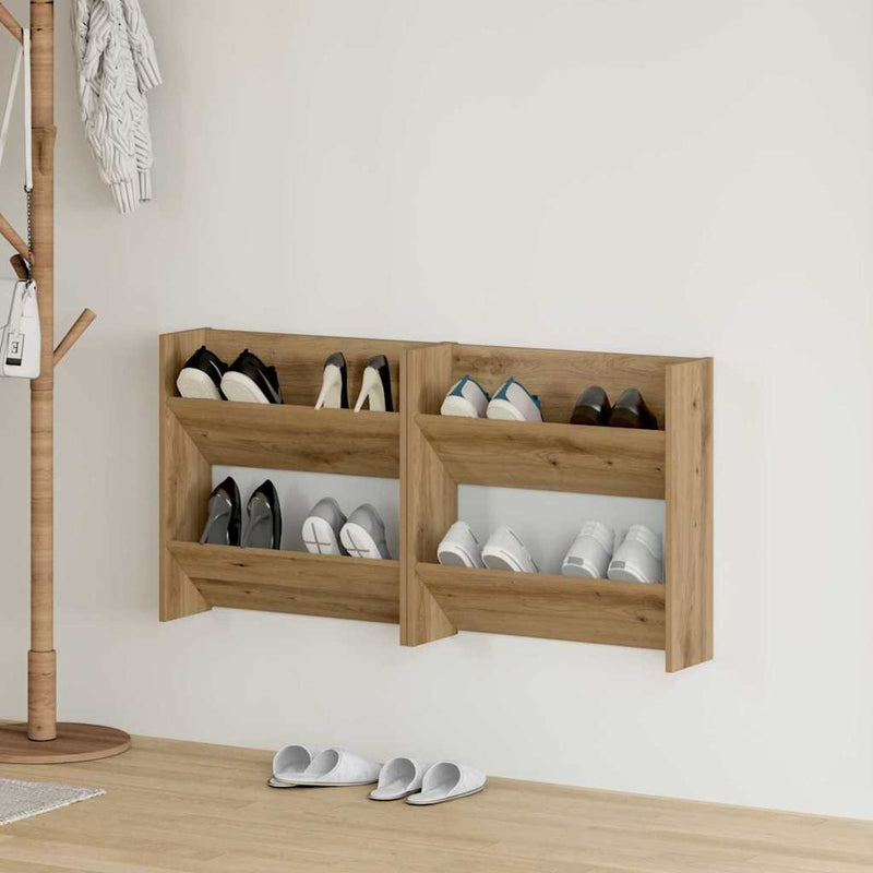 Load image into Gallery viewer, Vidaxl schoenenkast 2 pcs artisan eiken 60 x 18 x 60 cm bewerkt hout
