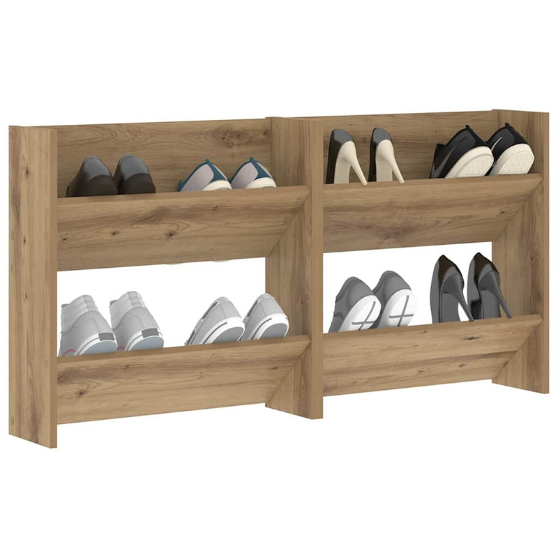 Load image into Gallery viewer, Vidaxl schoenenkast 2 pcs artisan eiken 60 x 18 x 60 cm bewerkt hout