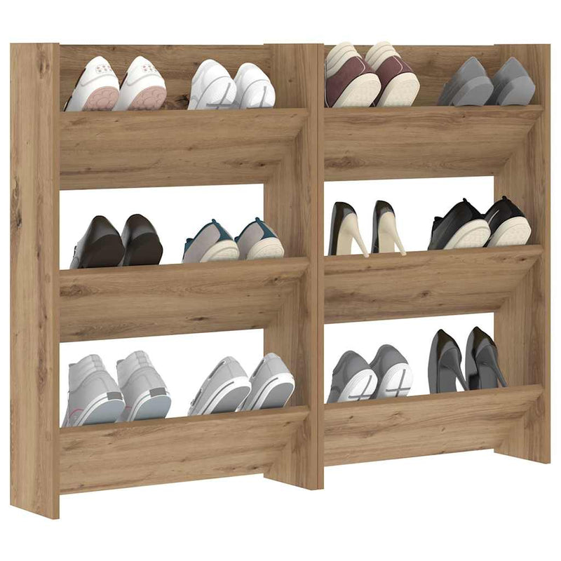 Load image into Gallery viewer, Vidaxl schoenenkast 2 pcs artisan eiken 60 x 18 x 90 cm bewerkt hout