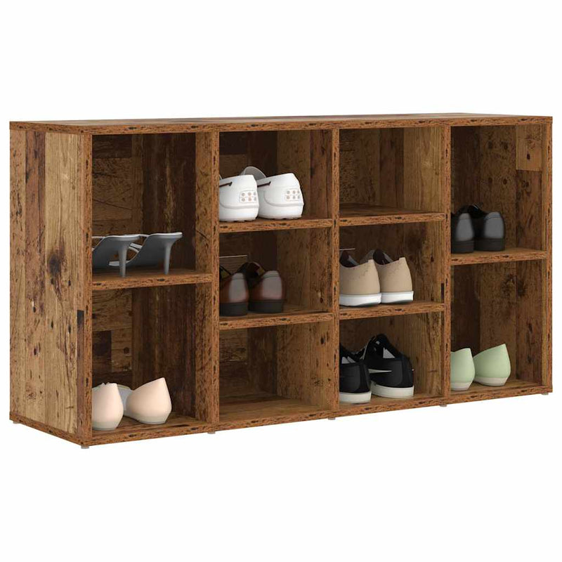 Load image into Gallery viewer, Vidaxl schoenenbank met plank oudhout 103 x 30 x 54,5 cm bewerkt hout