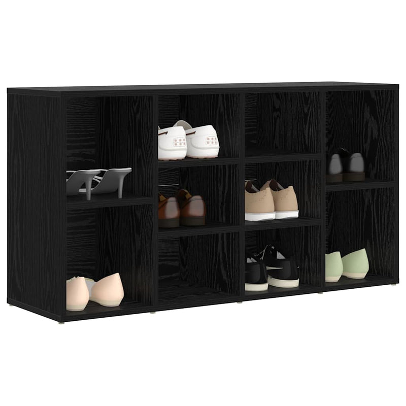 Load image into Gallery viewer, Vidaxl schoenenbank zwart eiken 103 x 30 x 54,5 cm bewerkt hout
