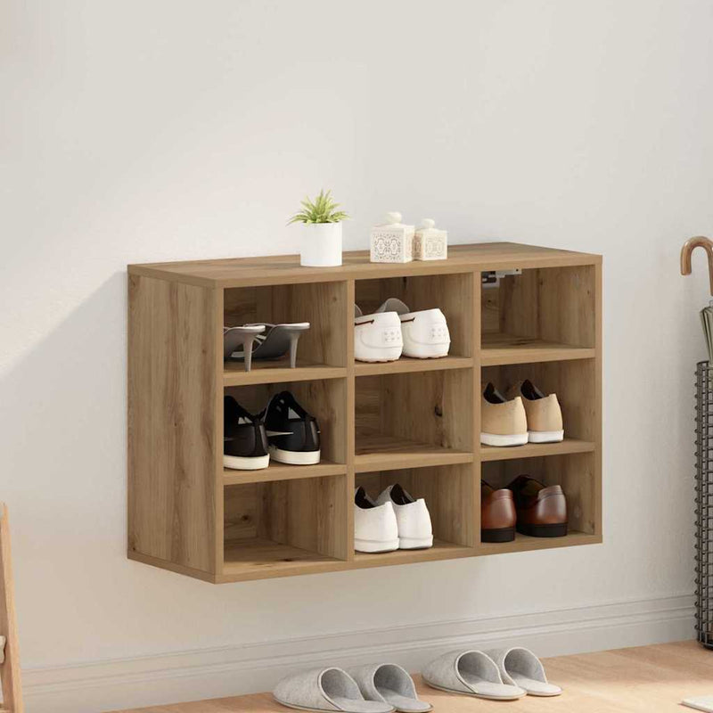 Load image into Gallery viewer, Vidaxl schoenenkast artisan eiken 77,5 x 30 x 51 cm bewerkt hout