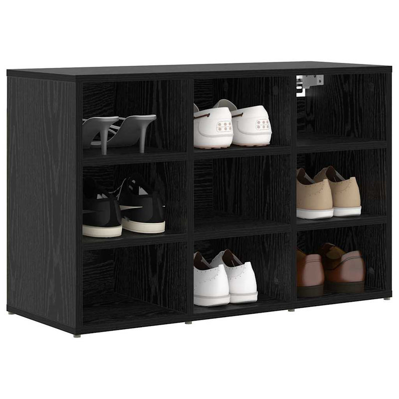 Load image into Gallery viewer, Vidaxl schoenenkast zwart eiken 77,5 x 30 x 51 cm bewerkt hout