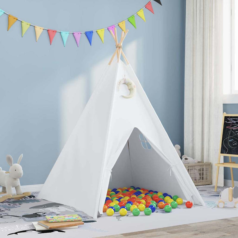 Load image into Gallery viewer, Vidaxl teepee tent wit 120 x 120 x 150 cm stof en plastic