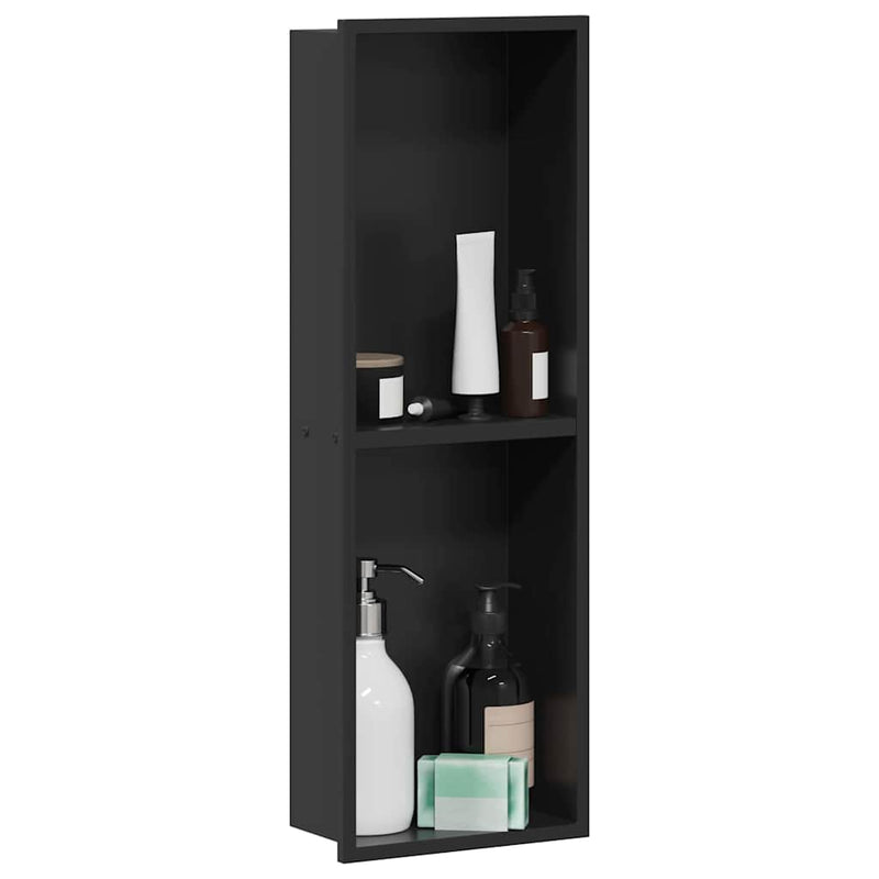 Load image into Gallery viewer, Vidaxl douche niche zwart 60 x 20 x 9,5 cm roestvrij staal