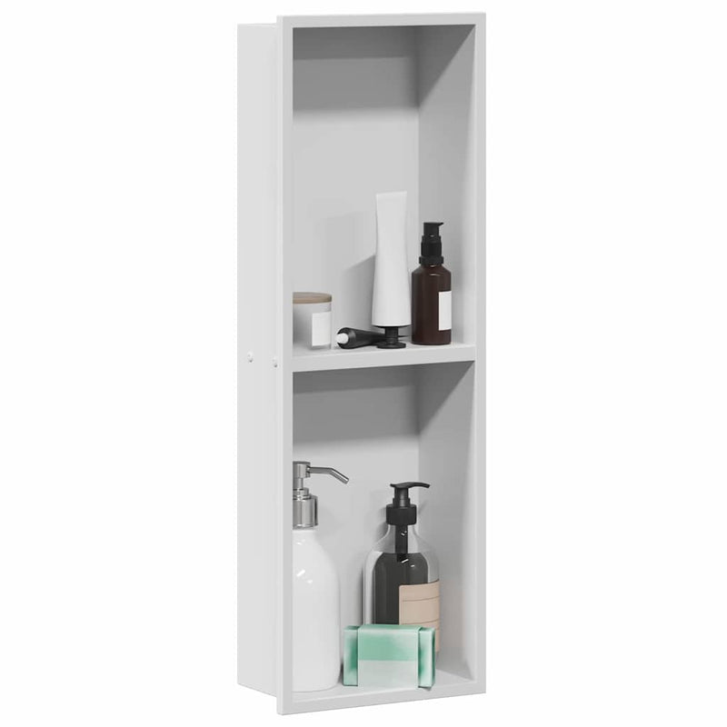 Load image into Gallery viewer, Vidaxl douche niche wit 60 x 20 x 9,5 cm roestvrij staal
