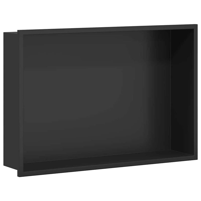 Load image into Gallery viewer, Vidaxl douche niche zwart 45 x 30 x 9,5 cm roestvrij staal
